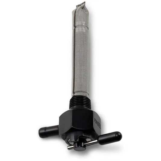 Pingel Petcock - Petcock 180* Facing Inward / Smooth (Black Chrome) / 3/8 NPT Hex - Air/Fuel Components