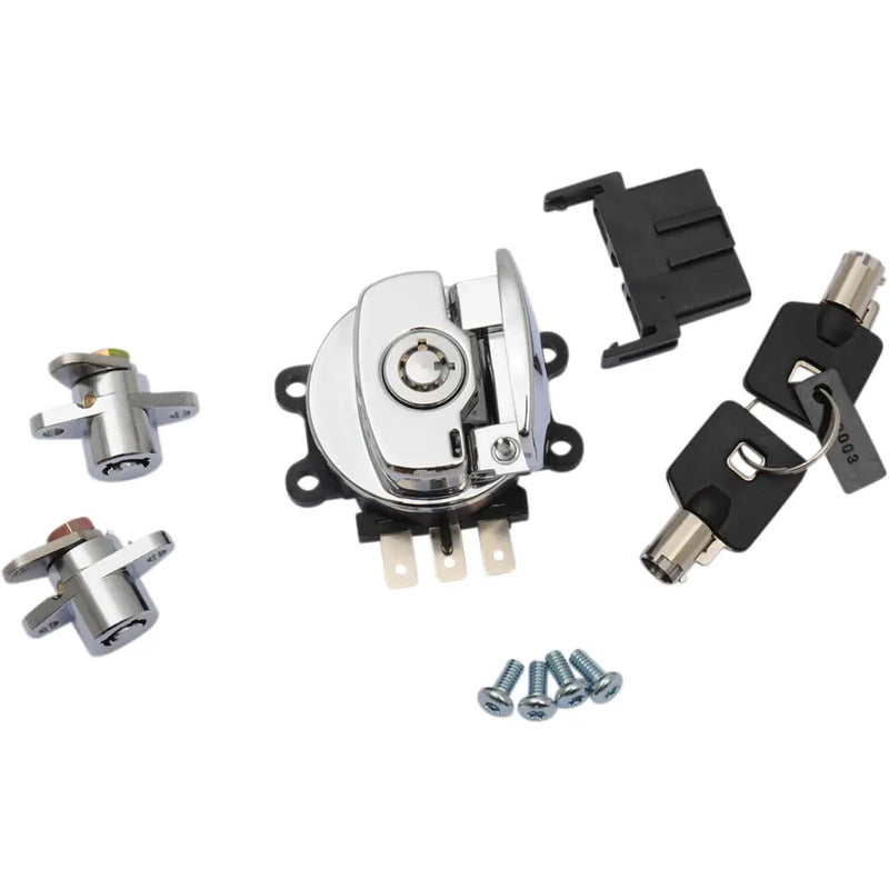 Load image into Gallery viewer, Replacement Ignition Switches - Chrome Switch w/ Bag Locks (99-13 FLHR) - Electrical Components
