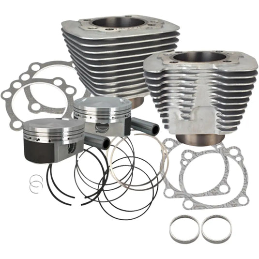 S&S 1250CC Sportser Conversion Kit - 10.3:1 Flat Top Silver - Engine Components