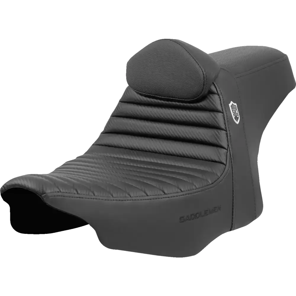 SADDLEMEN Pro Series SDC Performance Seat - Tuck-n-Roll - w/ Backrest - FLH/FLT '23-'24 SC82307TB