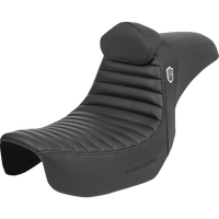SADDLEMEN Pro Series SDC Performance Seat - w/ Backrest - Tuck-n-Roll/Carbon Fiber - Gripper - Dyna '06-'17 SC80604TB