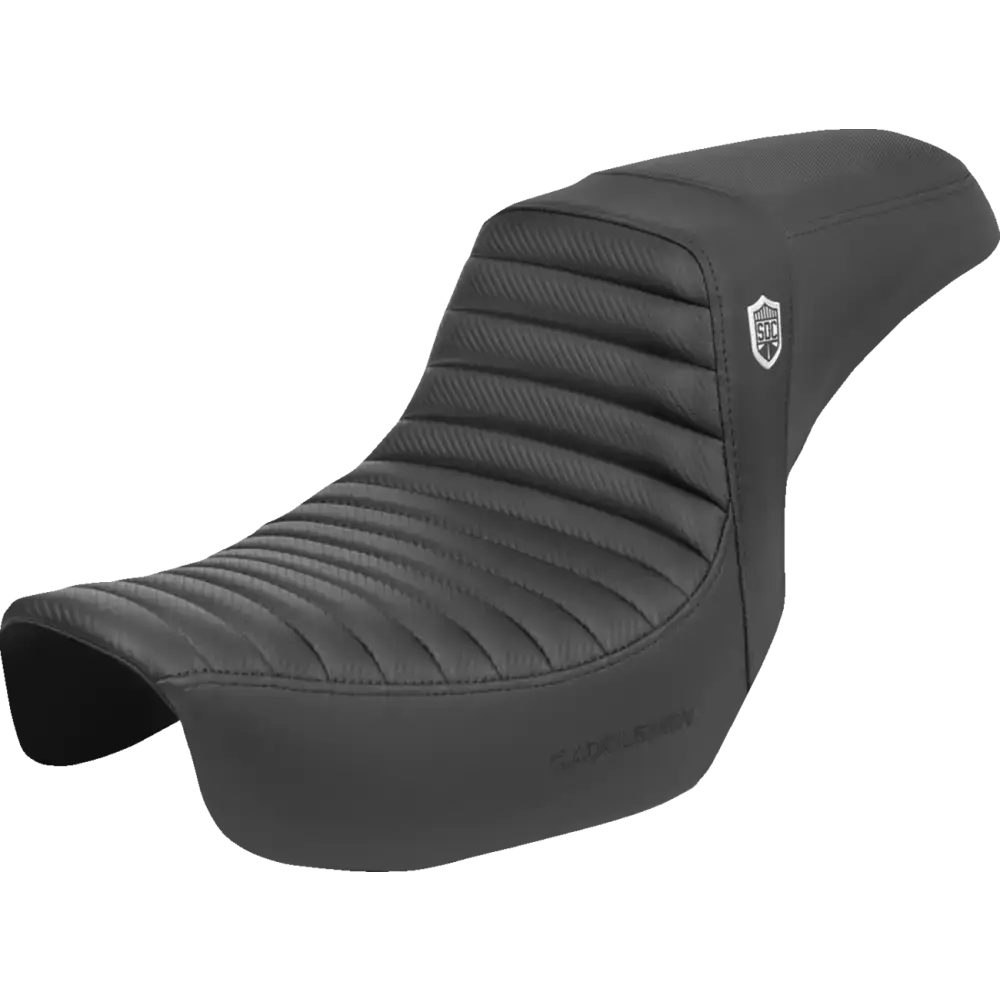 SADDLEMEN Pro Series SDC Performance Seat - w/o Backrest - Tuck-n-Roll/Carbon Fiber - Gripper - Dyna '06-'17 SC80604T