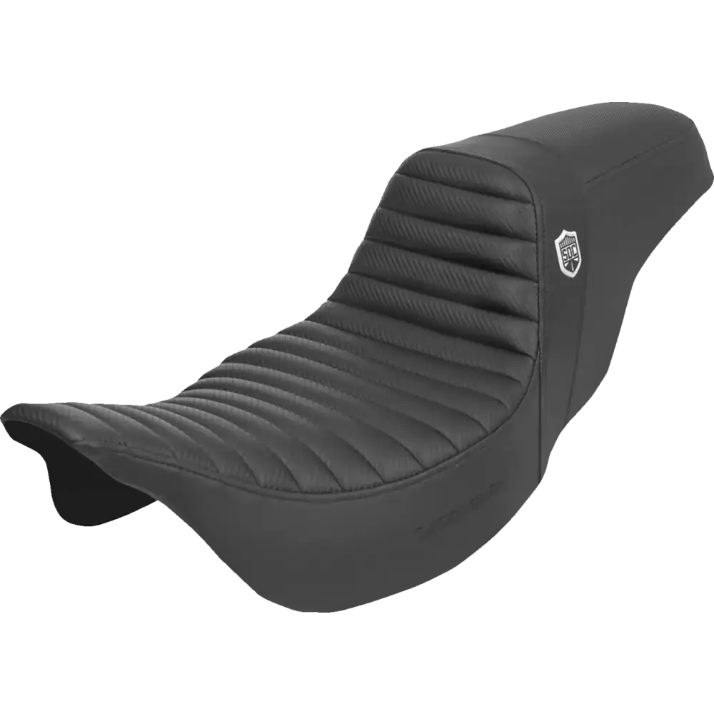 SADDLEMEN Pro Series SDC Performance Seat - w/o Backrest - Tuck-n-Roll/Carbon Fiber - Gripper - FL '08-'23 SC80807T