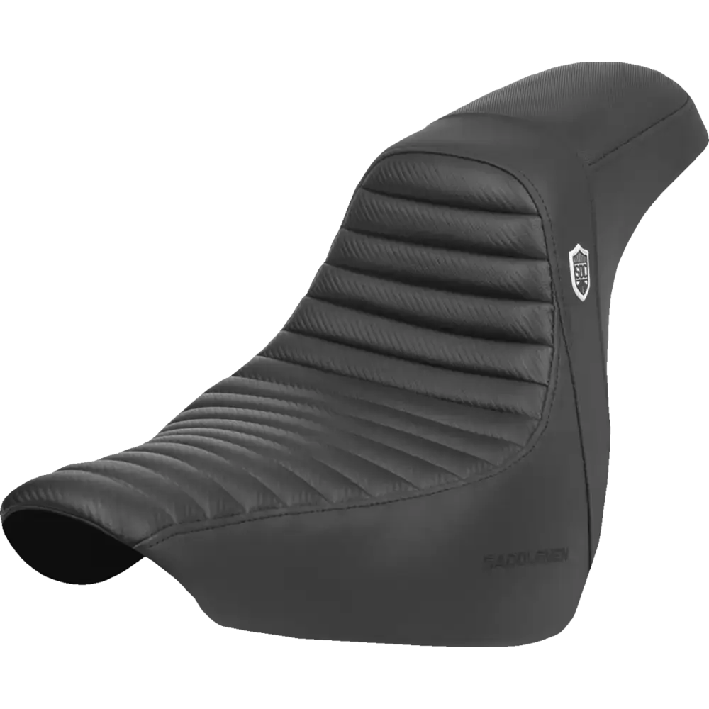 SADDLEMEN Pro Series SDC Performance Seat - w/o Backrest - Tuck-n-Roll/Carbon Fiber - Gripper - FL/FX '18-'24 SC81829T