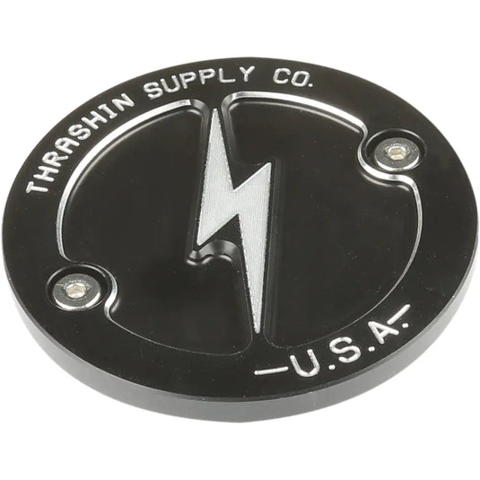 Thrashin Supply Co Points Covers - Milwaukee 8 Dished Black - Engine Components