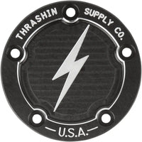 Thrashin Supply Co Points Covers - Twin Cam Dished Black - Engine Components